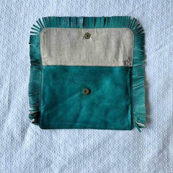 Tasha Polizzi Teal Fringe Clutch - Picture 5 of 7